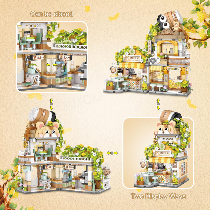 Japanese Street View Mini Coffee Shop Building Blocks(1077)