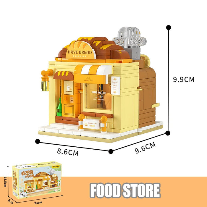 Pet Candy Bakery Book Folding Micro City Building Sets