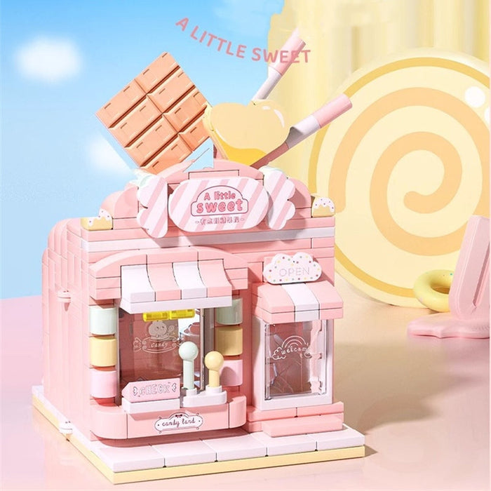 Pet Candy Bakery Book Folding Micro City Building Sets