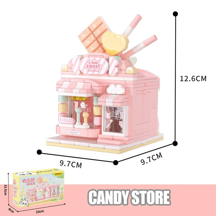 Pet Candy Bakery Book Folding Micro City Building Sets