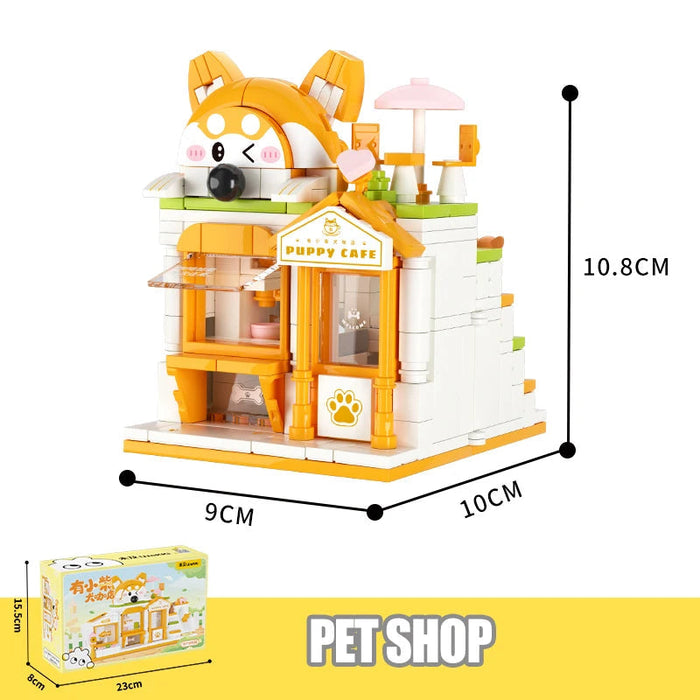 Pet Candy Bakery Book Folding Micro City Building Sets