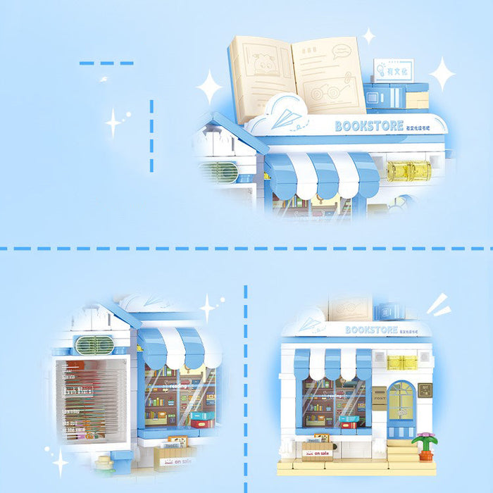 Pet Candy Bakery Book Folding Micro City Building Sets